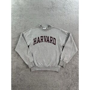Harvard Sweater Mens Small Gray Champion Spell Out Logo University Crimson